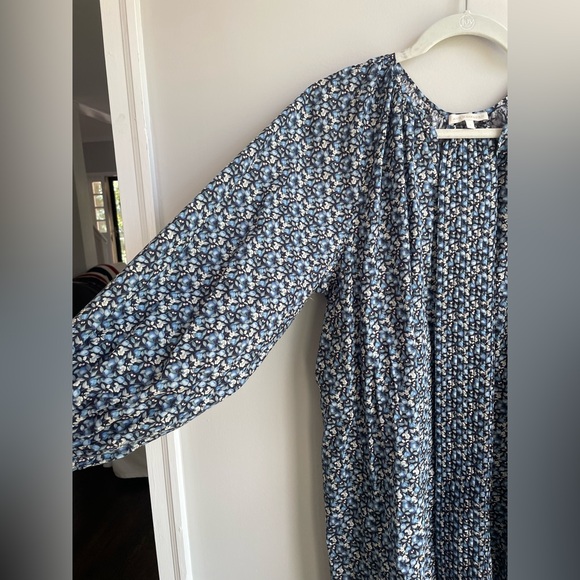 One of a Kind Sample Sale Ann Mashburn Belted Dress in Blue Liberty Fabric Small - Picture 4 of 12